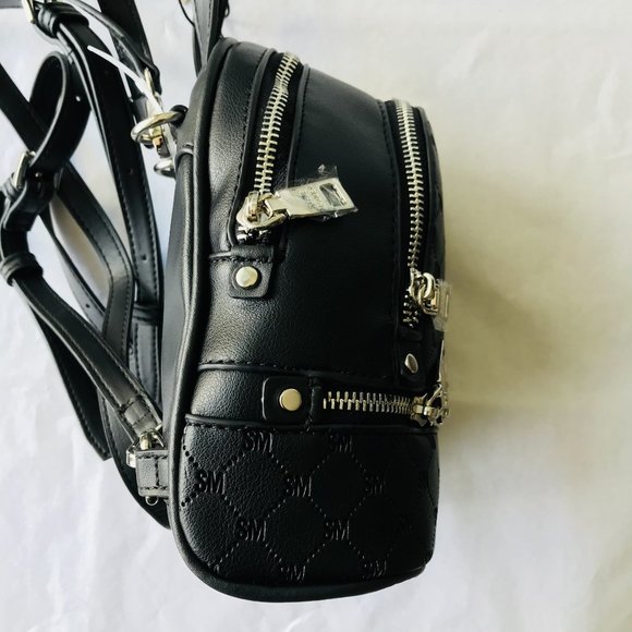 STEVE MADDEN Black  BVIKI mini backpack/sling bag  Size: W:7" H:7" D:4" - Picture 4 of 6